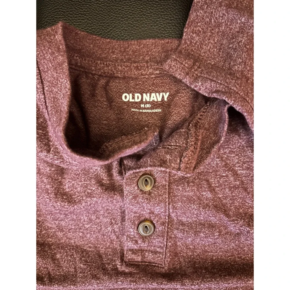 Old Navy Henley Heather Red Long Sleeve Boys Size M (8)